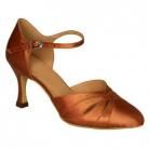 Danielle Dark Tan Satin Ballroom Dance Shoe