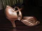 Jodi II Dark Tan Satin Latin or Ballroom Dance Shoe