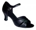 Michelle Black Leather Latin or Ballroom Dance Shoe